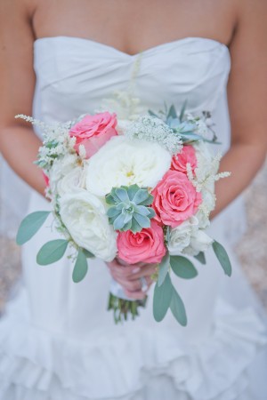 Elegant Pink Green and Cream Bouquet