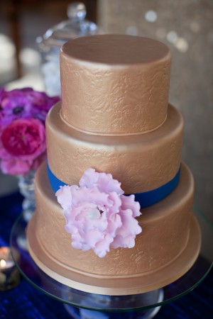Embossed Gold Wedding Cake