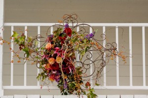 Fall Flowers With Twigs on Iron Backdrop 1