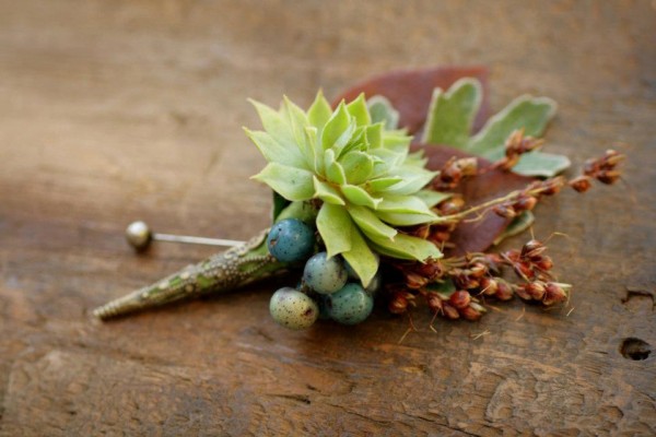 Fall Succulent Boutonniere