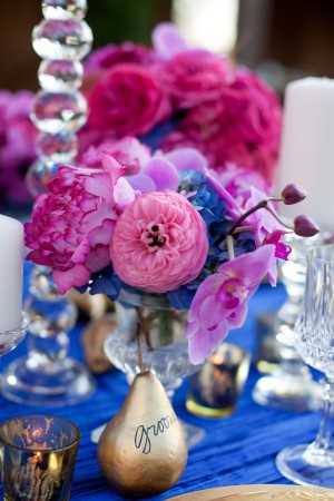 Fuchsia and Blue Wedding Flowers