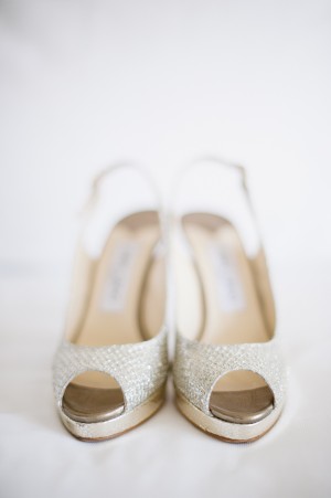 Gold Peep Toe Platform Wedding Shoes