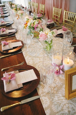 Head Table Seating with Wooden Chargers