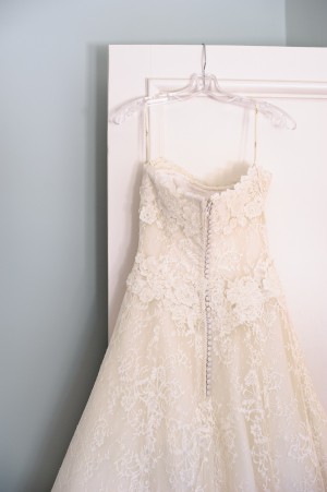 Intricate Lace Strapless Wedding Gown