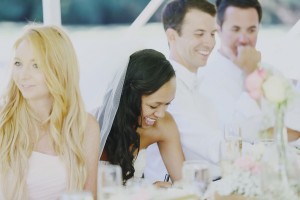 Laughing Bride at Reception