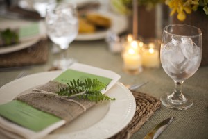 Natural Burlap and Sprig Place Setting