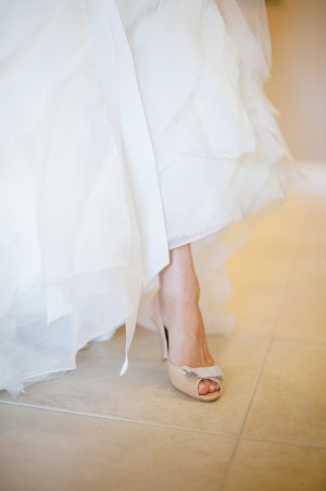 Peep Toe Taupe Bridal Shoes