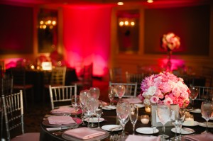 Pink and White Reception Centerpiece With Silver and Gray 2