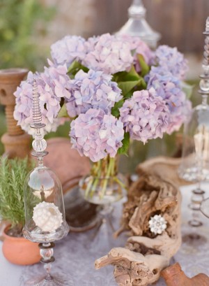 Purple Hydrangea Wedding Centerpiece