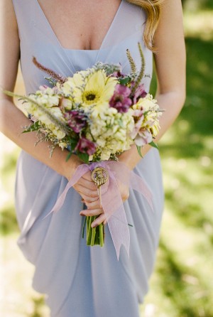 Purple and Yellow Wildflower Bouquet