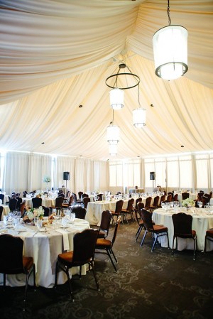 Reception Tent With Modern Chandeliers