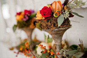 Red and Orange Fall Arrangements With Berries