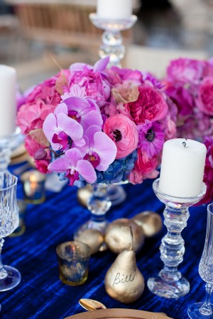 Royal Blue Fuchsia Wedding Flowers