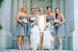 Slate Colored Bridesmaids Dresses