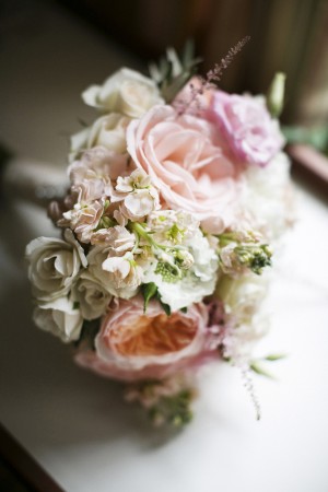 Soft Pink and Coral Garden Rose Bouquet