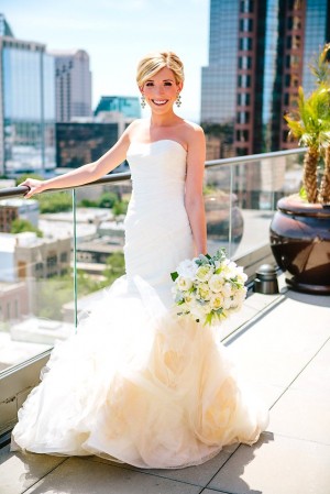 Strapless Wedding Gown With Full Flared Skirt