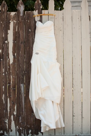 Strapless Wedding Gown With Ruched Skirt