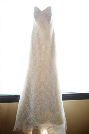 Strapless Wedding Gown With Scalloped Lace