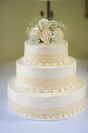 Wedding Cake with Peach Accents