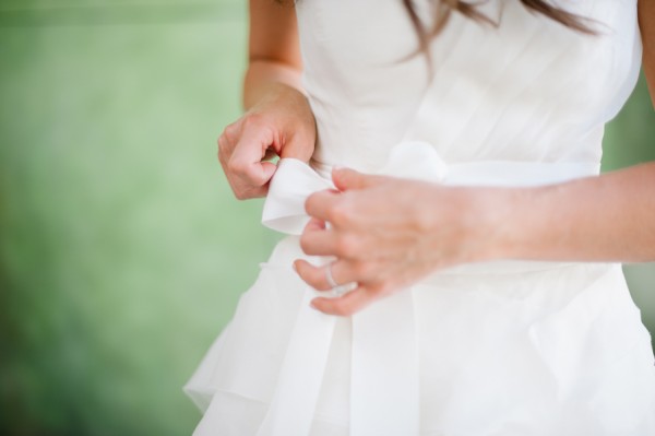 Wedding Gown Waist Tie Detail