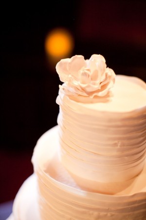 White Frosted Wedding Cake