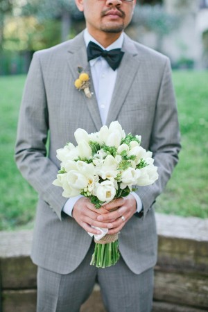 White Tulip Wedding Bouquet 1
