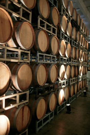 Wine Barrel Wall Reception