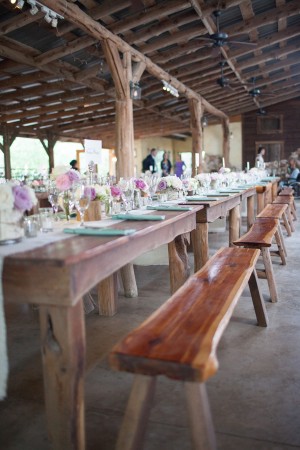 Wood Farmhouse Table Wedding Reception