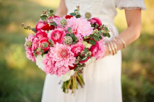Berry Pink and Red Wedding Bouquet