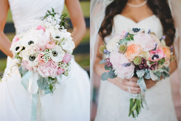 Blush and Coral Wedding Bouquets