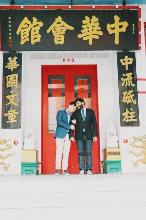 Chinatown Doorway Engagement Shoot