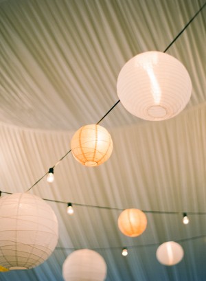 Chinese Lanterns and Lights in Reception Tent