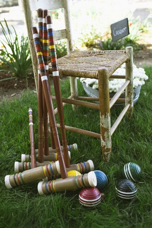 Croquet Set on Lawn at Outdoor Reception