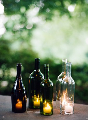DIY Wine Bottle Luminaries