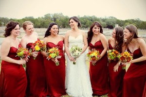 Floor Length Red Bridesmaids Dresses