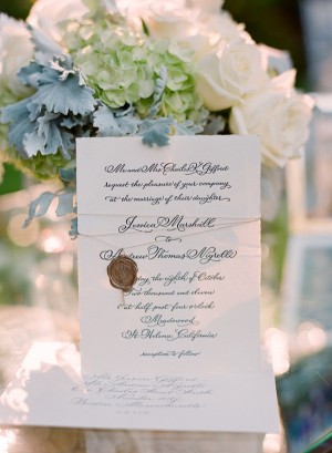 Letterpress Wedding Invitation With Wax Seal