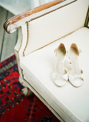 Open Toe Bridal Shoes With Jewel Detail