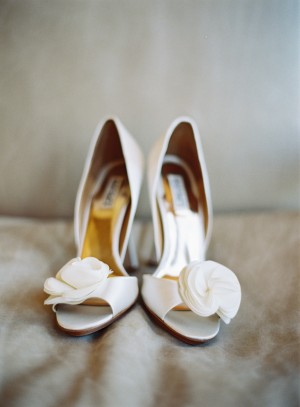 Open Toe Bridal Shoes With Roses