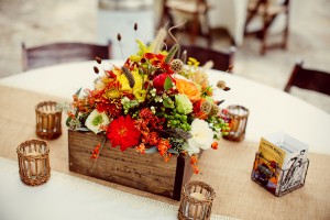 Orange and Yellow Fall Floral Centerpieces
