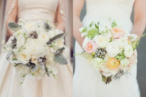 Pastel and Ivory Wedding Bouquets