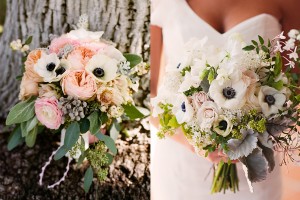 Peach and White Wedding Bouquet
