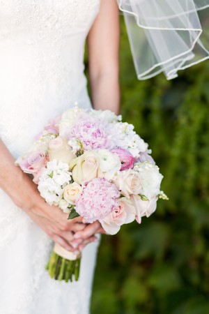 Pink White and Ivory Rose Bridal Bouquet