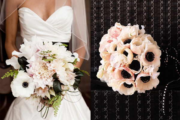 Romantic Pink and White Wedding Bouquets