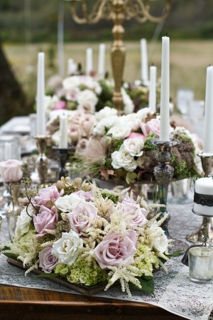 Rose Astilbe Hydrangea Wedding Flowers