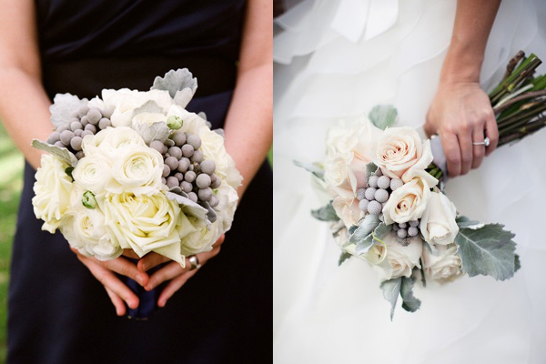 Rose and Silver Brunia Bouquets