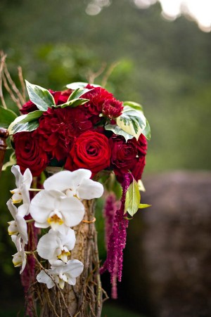 Roses and Orchids Ceremony Decor