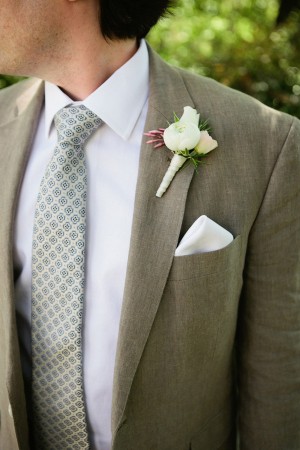 Simple White Boutonniere