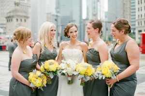 Slate Gray Bridesmaids Dresses