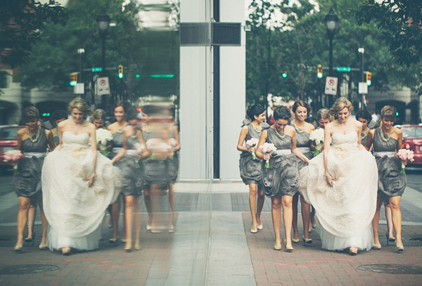Smokey Gray Bridesmaids Dresses