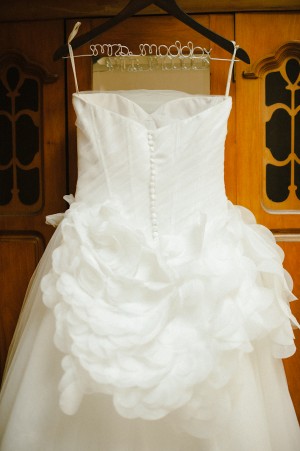 Strapless Bridal Gown With Back Ruffle Detail